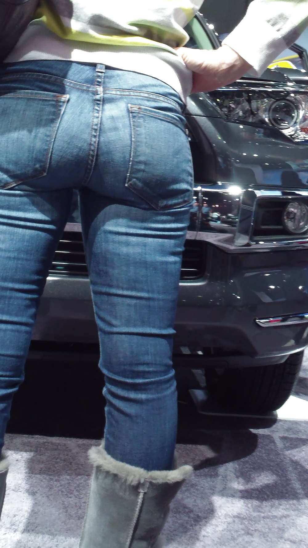 Teen with nice big ass & butt in blue jeans  #22595828