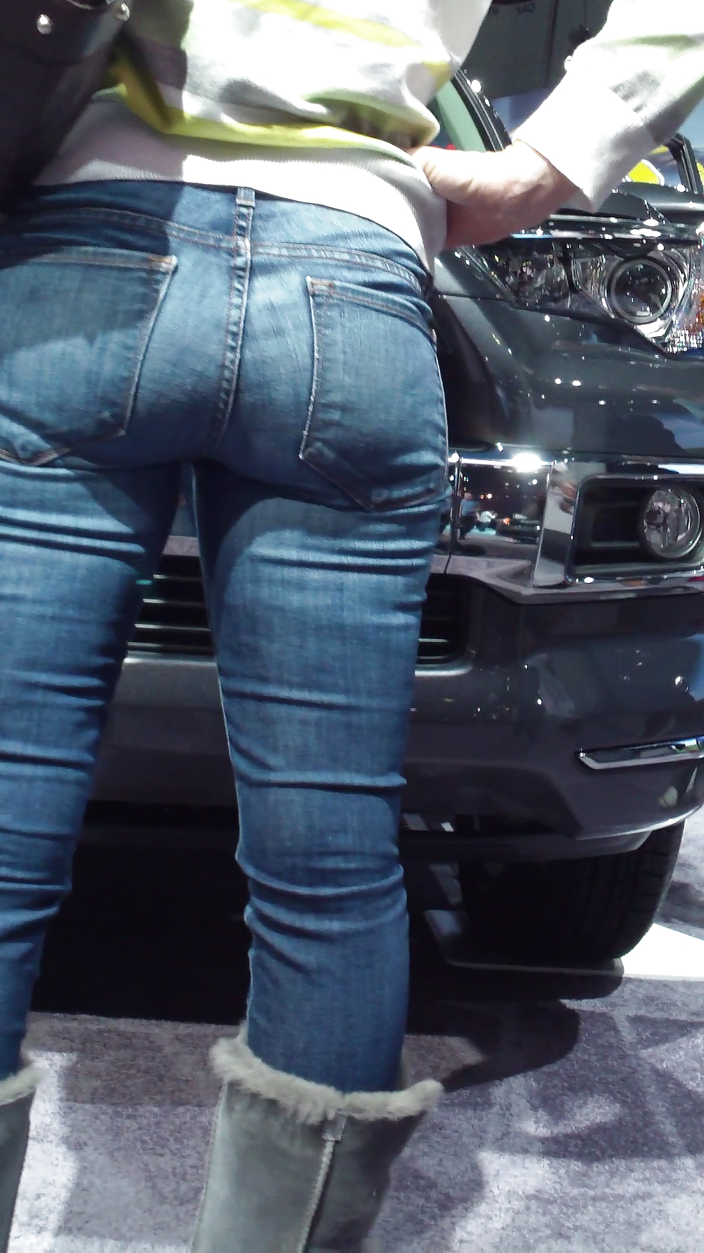 Teen with nice big ass & butt in blue jeans  #22595845