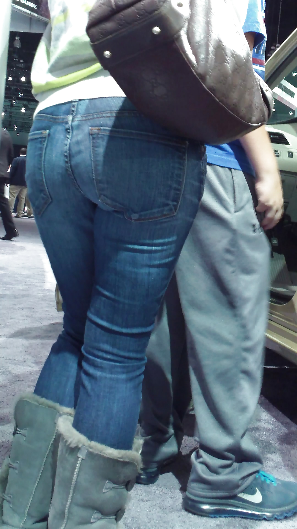 Teen with nice big ass & butt in blue jeans  #22595880