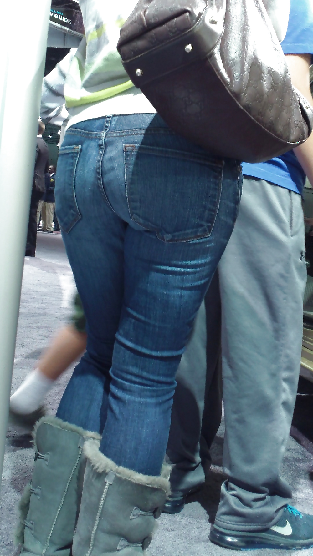 Teen with nice big ass & butt in blue jeans  #22595892