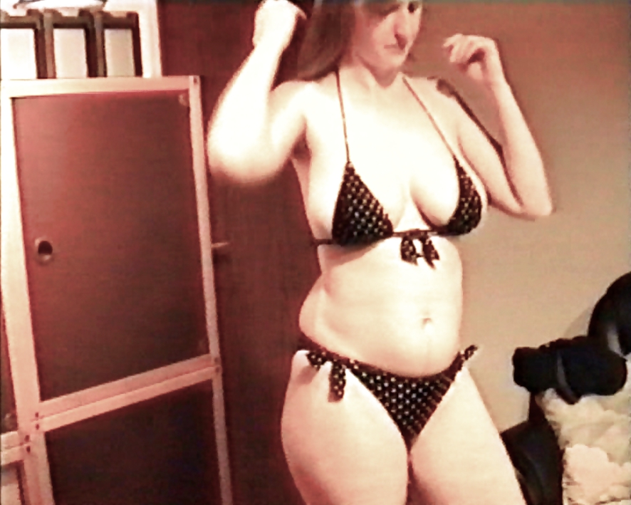 SAG - Babe's Big Voluptuous Boobs Blk-Wht-Dot Bikini 04 #15344053