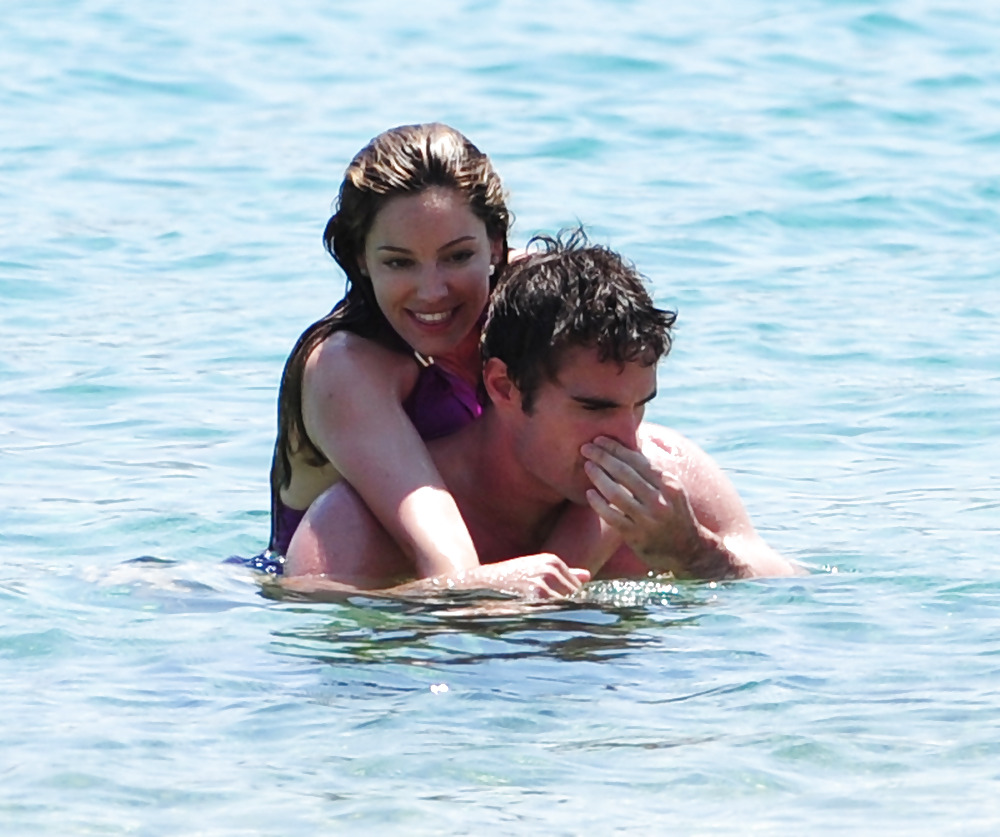 Kelly Brook in purple swimsuit on holiday #4282467