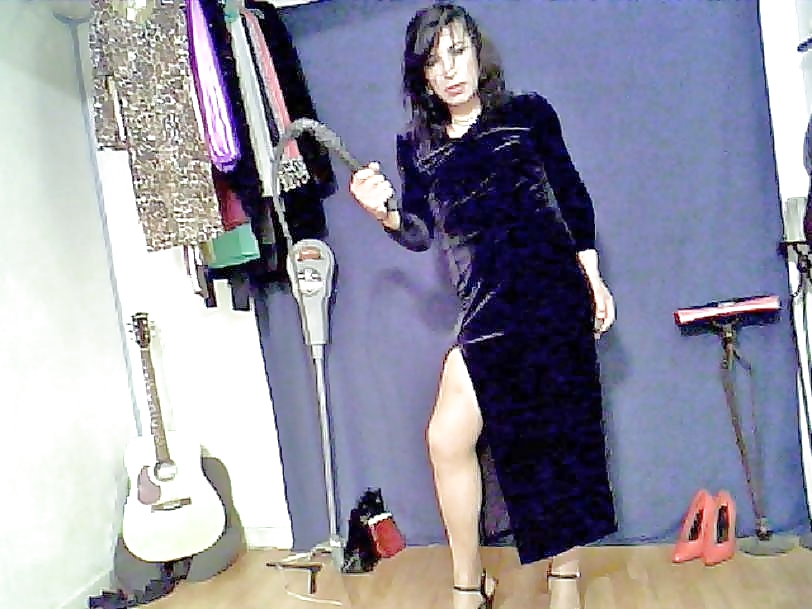 Long black velvet dress #4287625