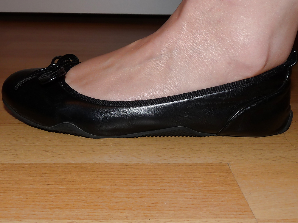 Wifes sexy black leather ballerina ballet flats shoes 2 #19330300
