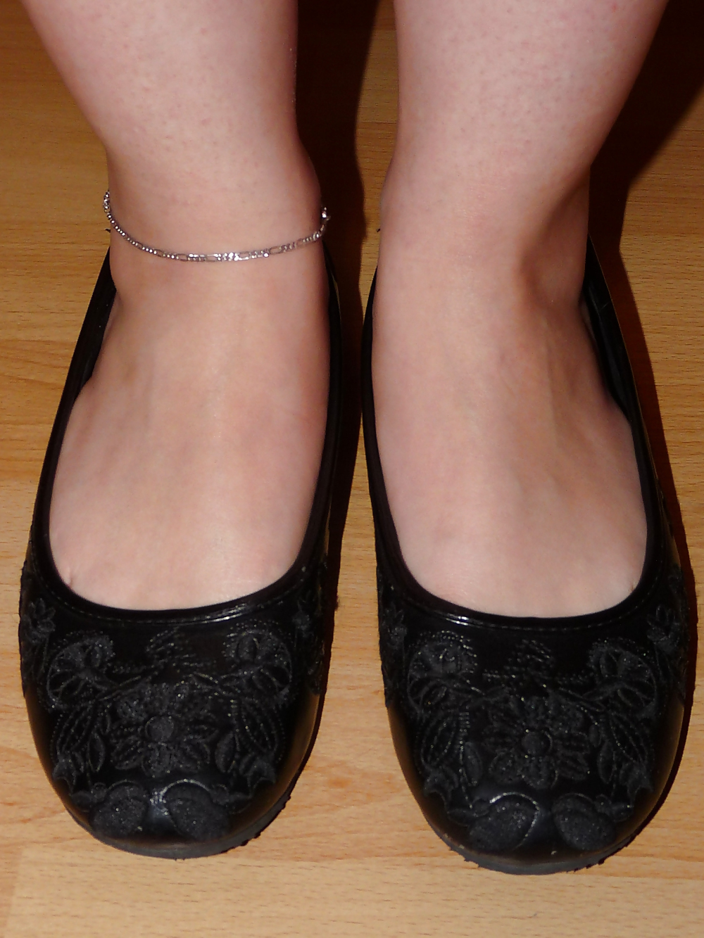 Wifes sexy black leather ballerina ballet flats shoes 2 #19330310