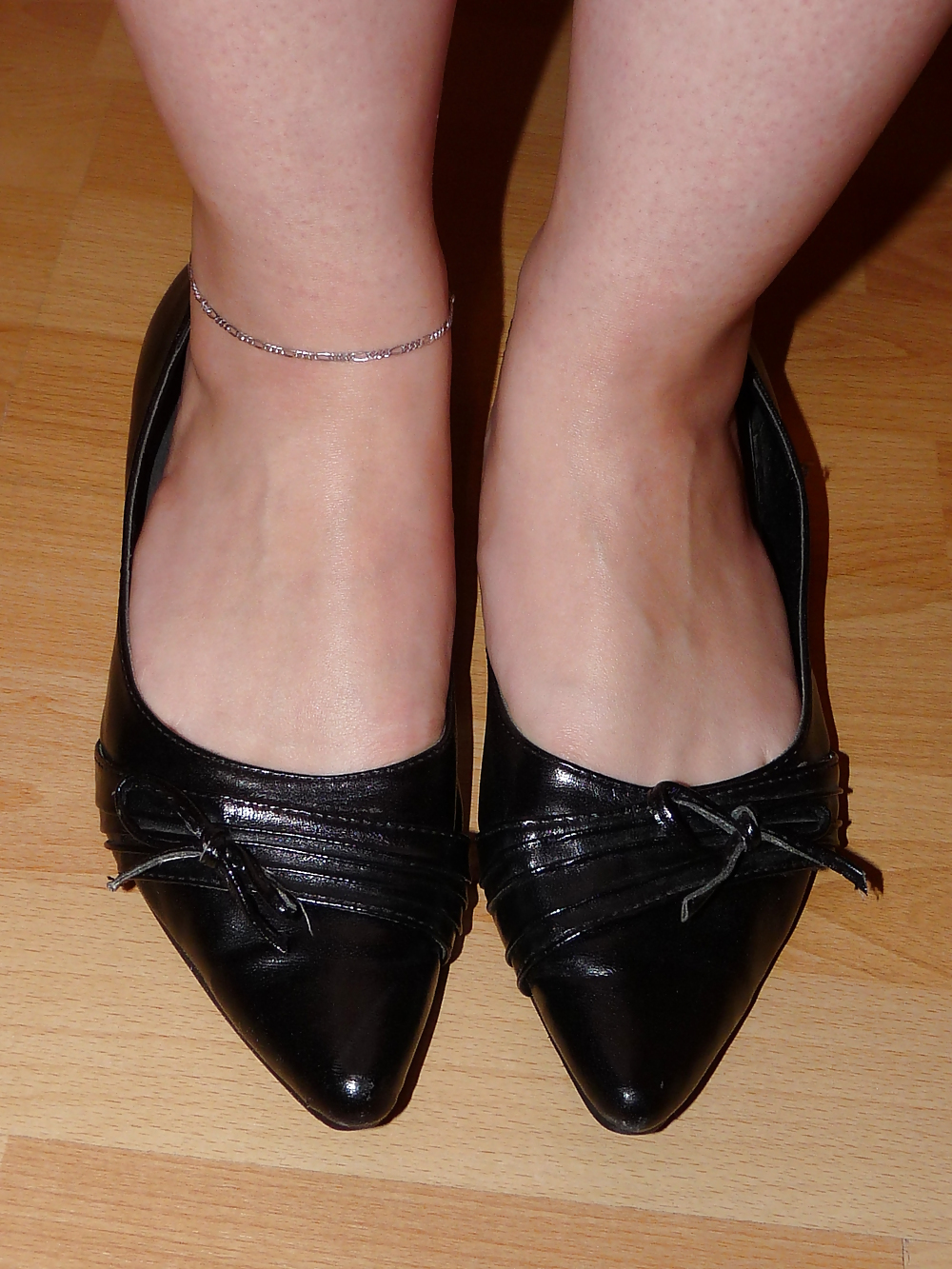 Wifes sexy black leather ballerina ballet flats shoes 2 #19330356