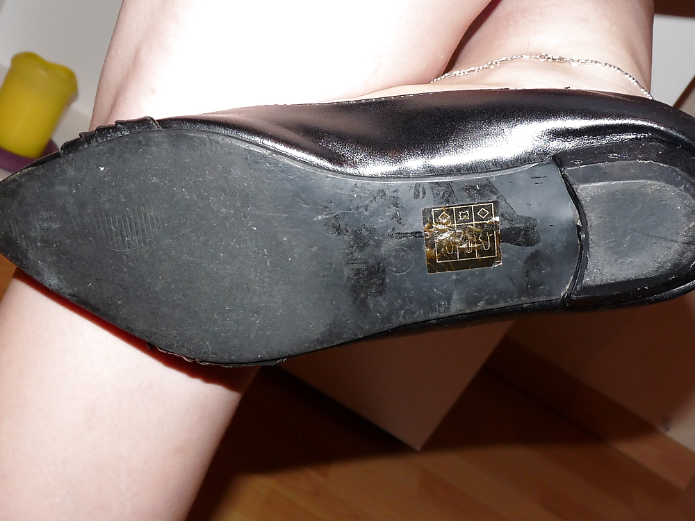 Wifes sexy black leather ballerina ballet flats shoes 2 #19330368