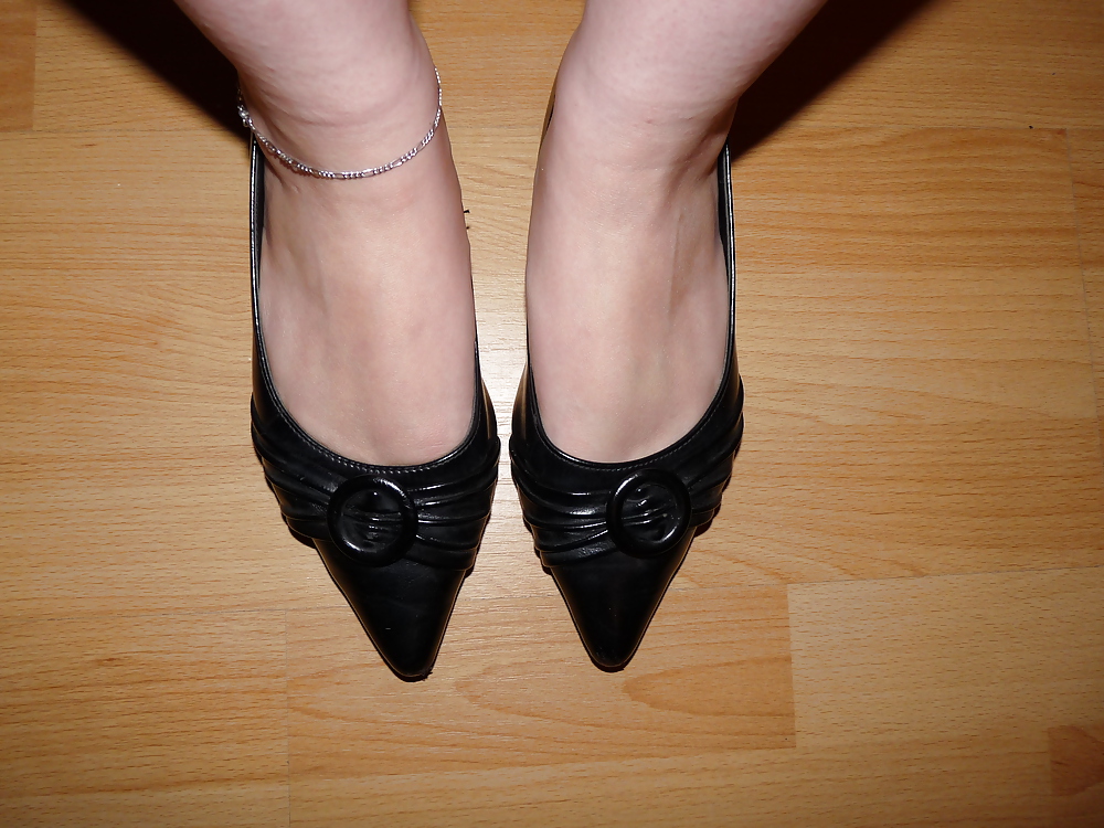 Wifes sexy black leather ballerina ballet flats shoes 2 #19330386