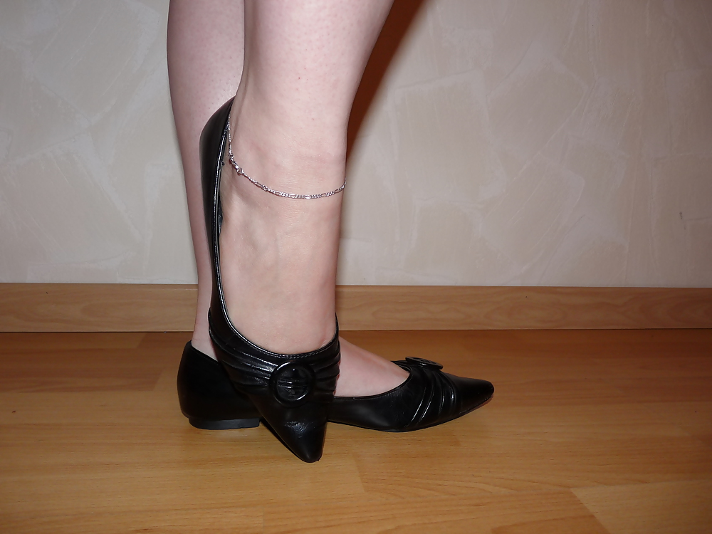 Wifes sexy black leather ballerina ballet flats shoes 2 #19330389