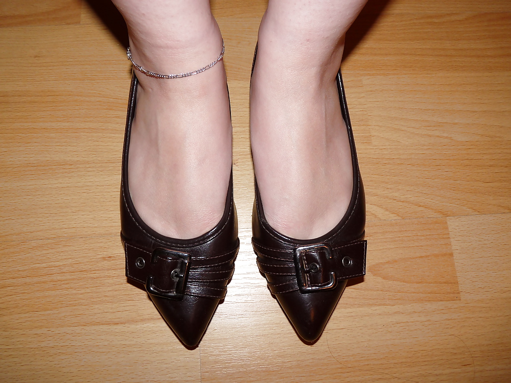 Wifes sexy black leather ballerina ballet flats shoes 2 #19330426