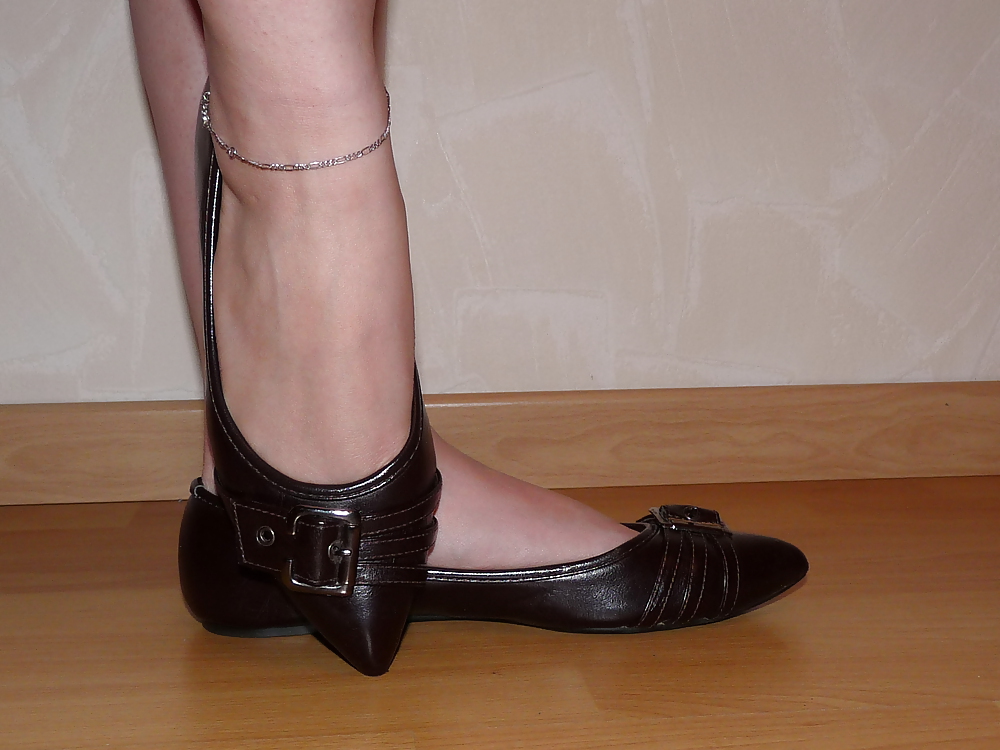 Moglie sexy in pelle nera ballerina scarpe ballerine 2
 #19330432