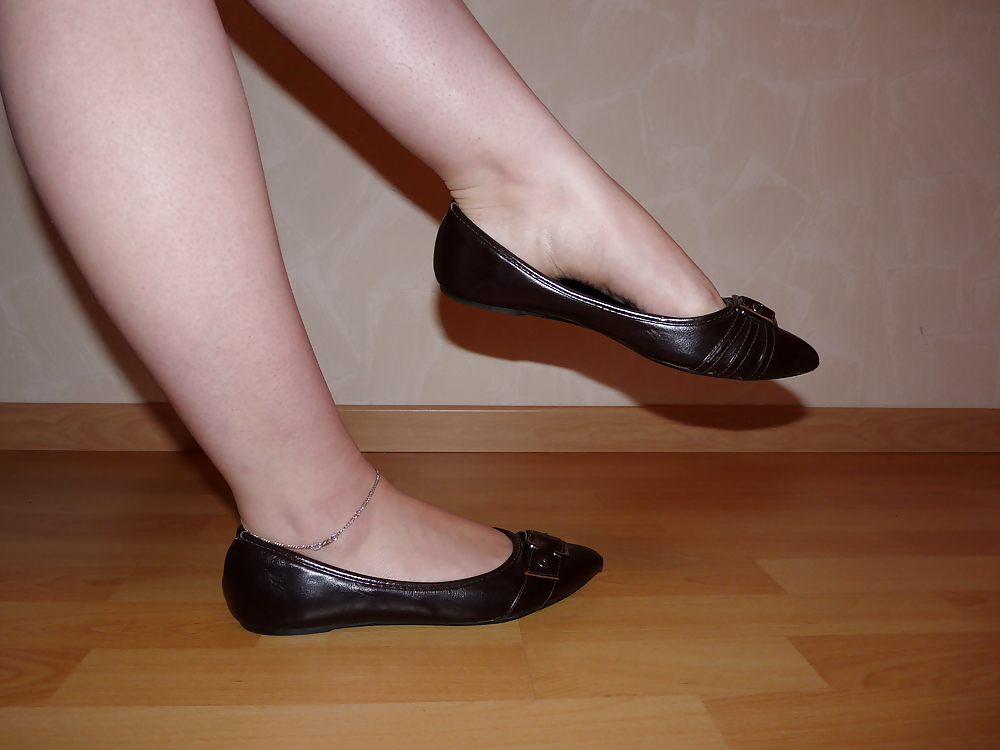 Moglie sexy in pelle nera ballerina scarpe ballerine 2
 #19330455