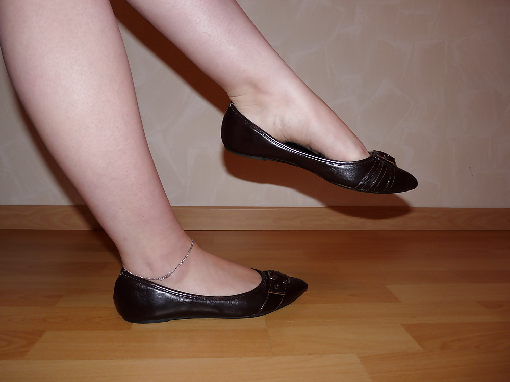 Wifes Sexy Appartements Cuir Noir Ballerine Ballet Chaussures 2 #19330455