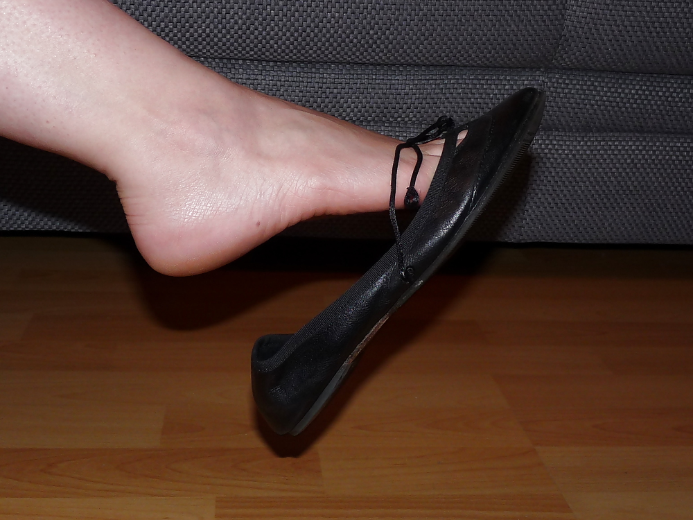 Wifes sexy black leather ballerina ballet flats shoes 2 #19330538