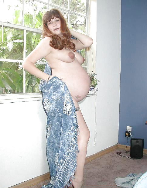 Pregnant brunette posing her plump body #16446326
