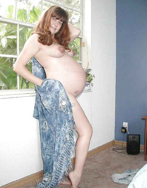 Pregnant brunette posing her plump body #16446333