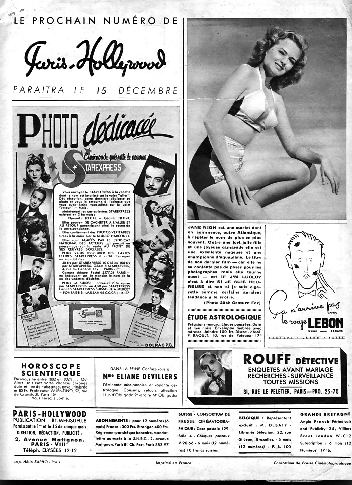 Vintage Zeitschriften Paris-hollywood Nr26- 1947 #2959977