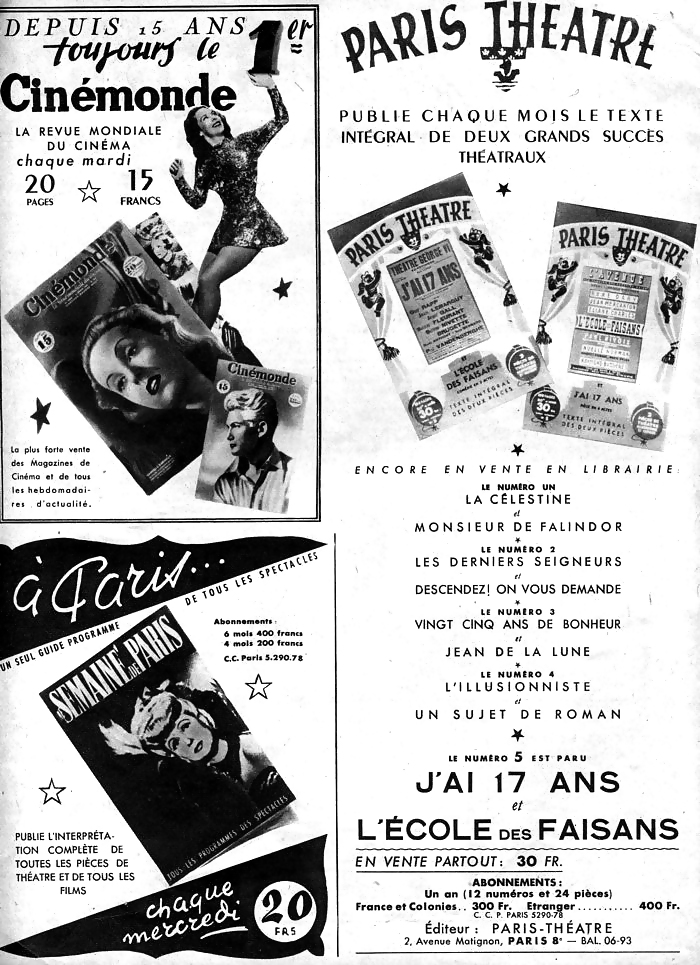 Magazines D'époque Paris-hollywood Nr26- 1947 #2960143
