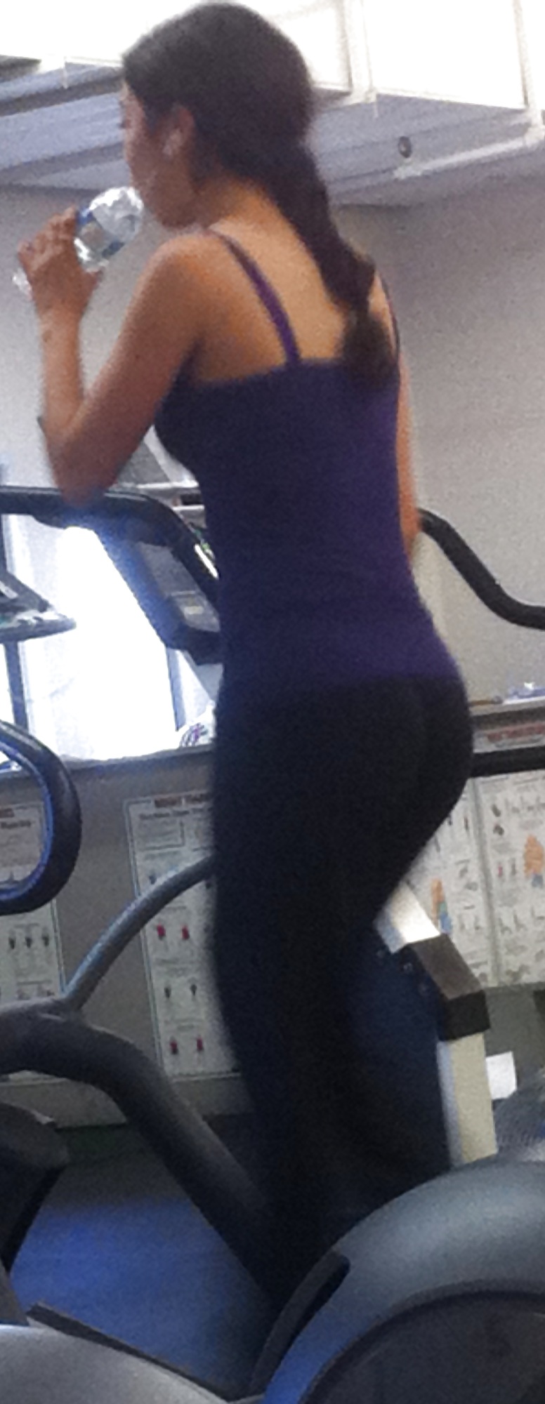 Candid Brunette Working Out In Spandex #10361172