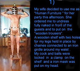 A sub husband used as human furniture in public #18039151