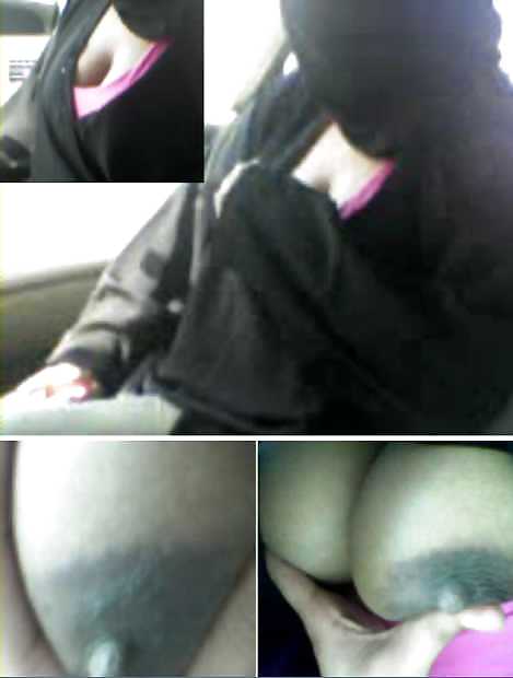 Jilbab & hijab & niqab & arab & tudung turban in car #15837441