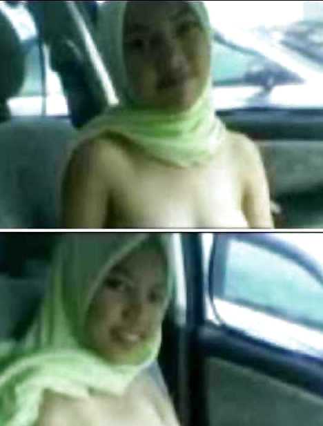 Jilbab & hijab & niqab & arab & tudung turban in car #15837500