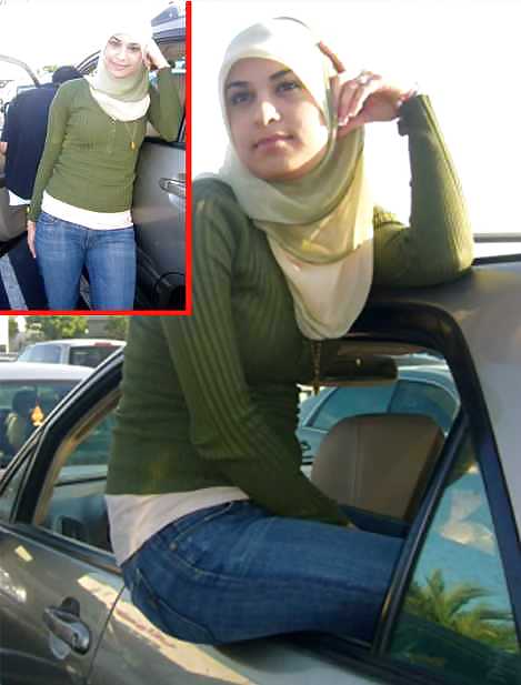 Jilbab & hijab & niqab & arab & tudung turban in car #15837507