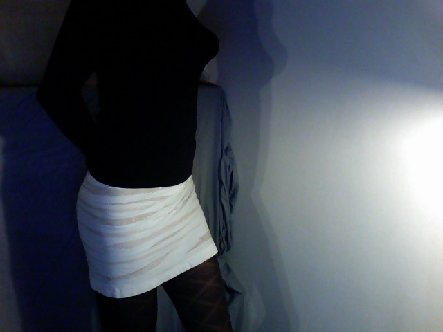 White skirt, brown stockings #7295878