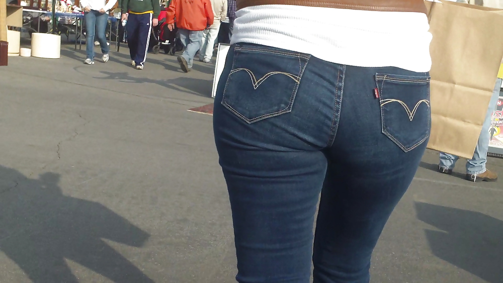 Nice big ass & butt in tight blue jeans  #6697236