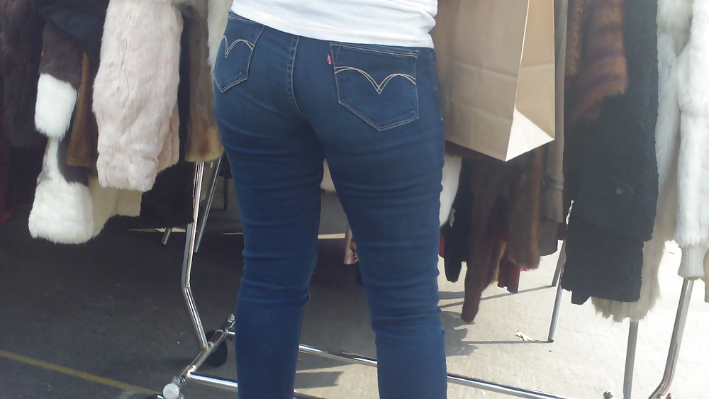 Nice big ass & butt in tight blue jeans  #6697278