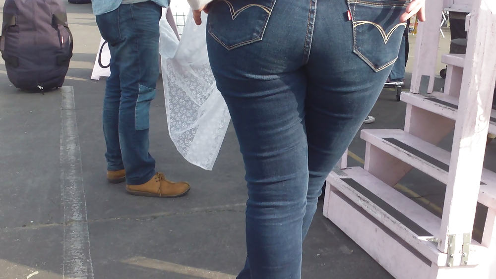 Nice big ass & butt in tight blue jeans  #6697292