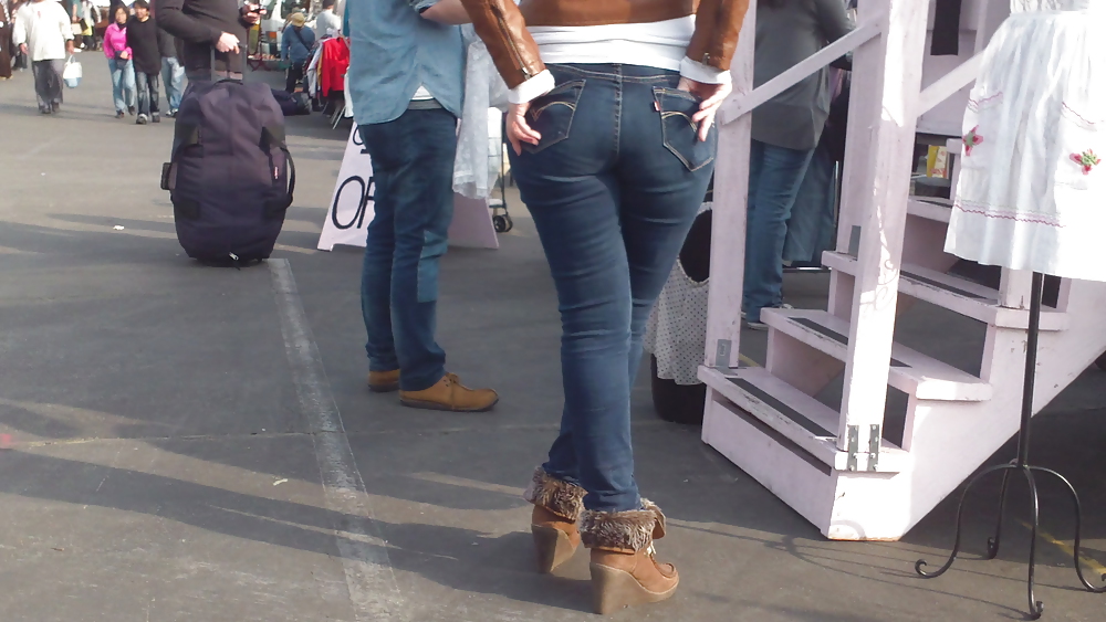 Nice big ass & butt in tight blue jeans  #6697314