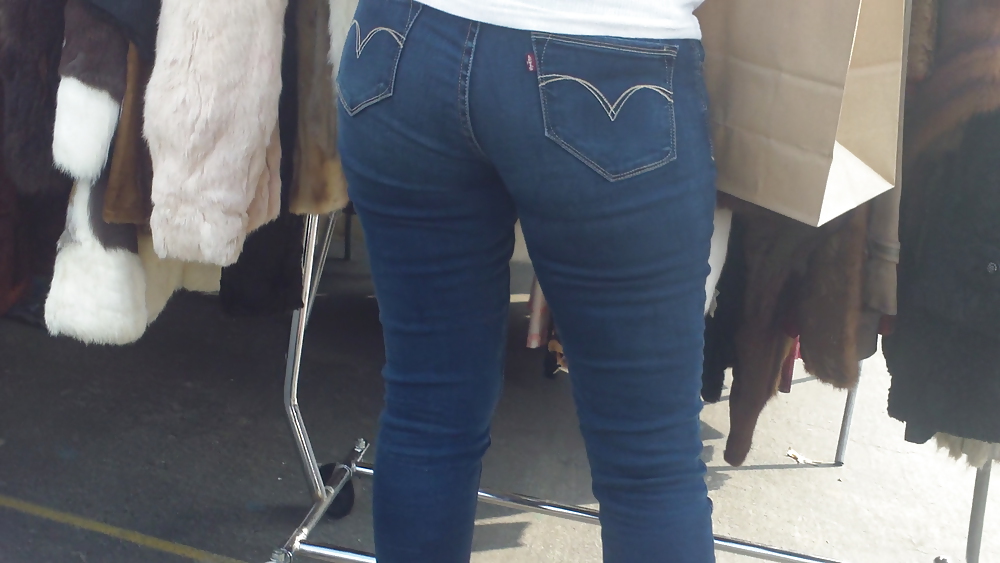 Nice big ass & butt in tight blue jeans  #6697328