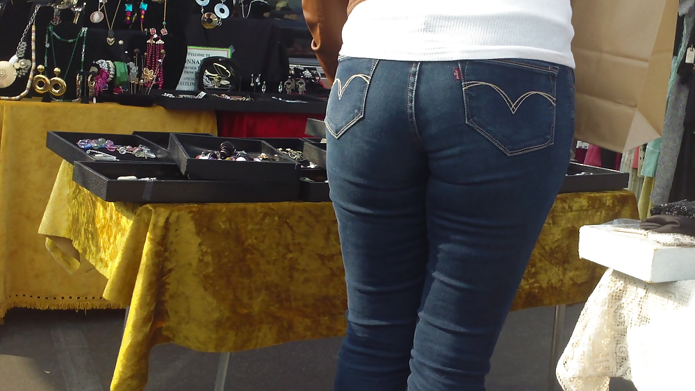 Nice big ass & butt in tight blue jeans  #6697333