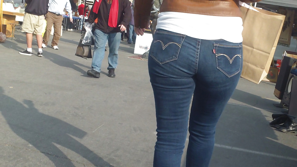 Nice big ass & butt in tight blue jeans  #6697351