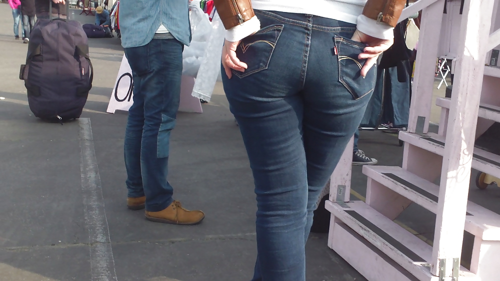Nice big ass & butt in tight blue jeans  #6697365