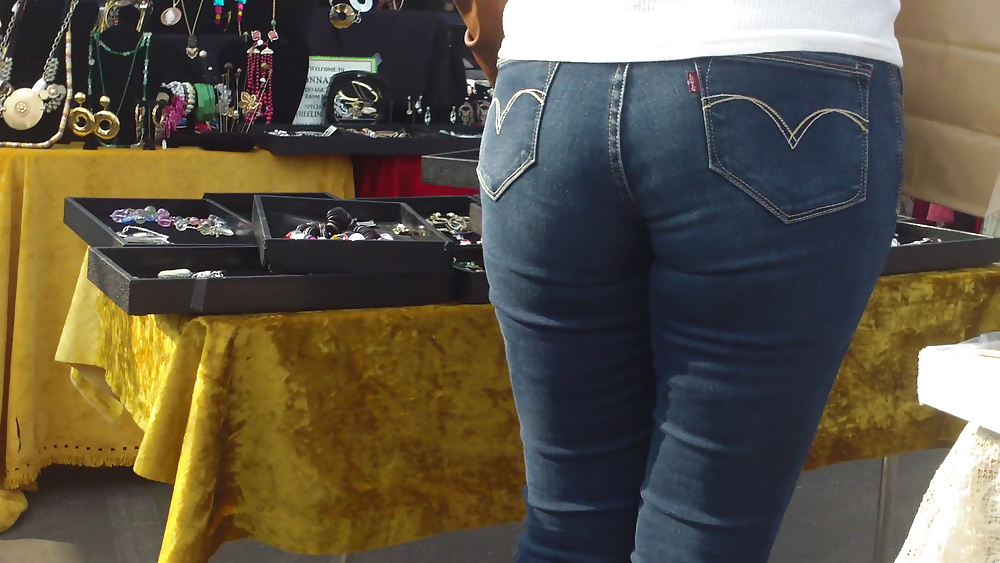 Nice big ass & butt in tight blue jeans  #6697392