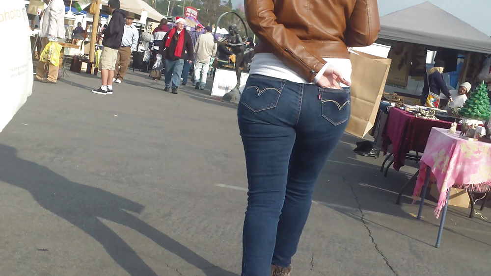 Nice big ass & butt in tight blue jeans  #6697398