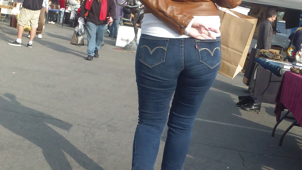 Nice big ass & butt in tight blue jeans  #6697402