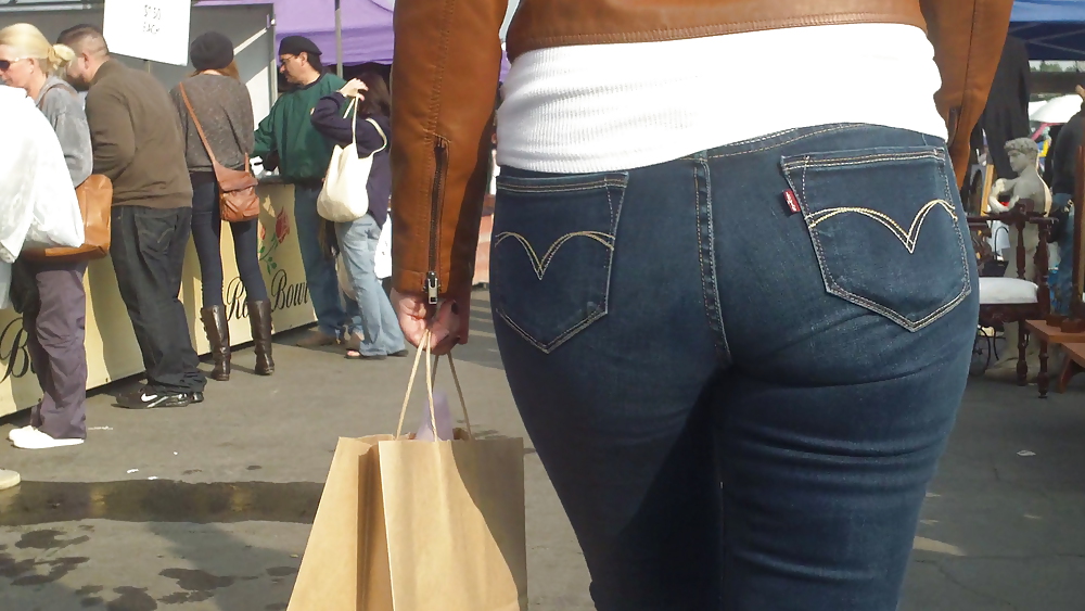Nice big ass & butt in tight blue jeans  #6697408