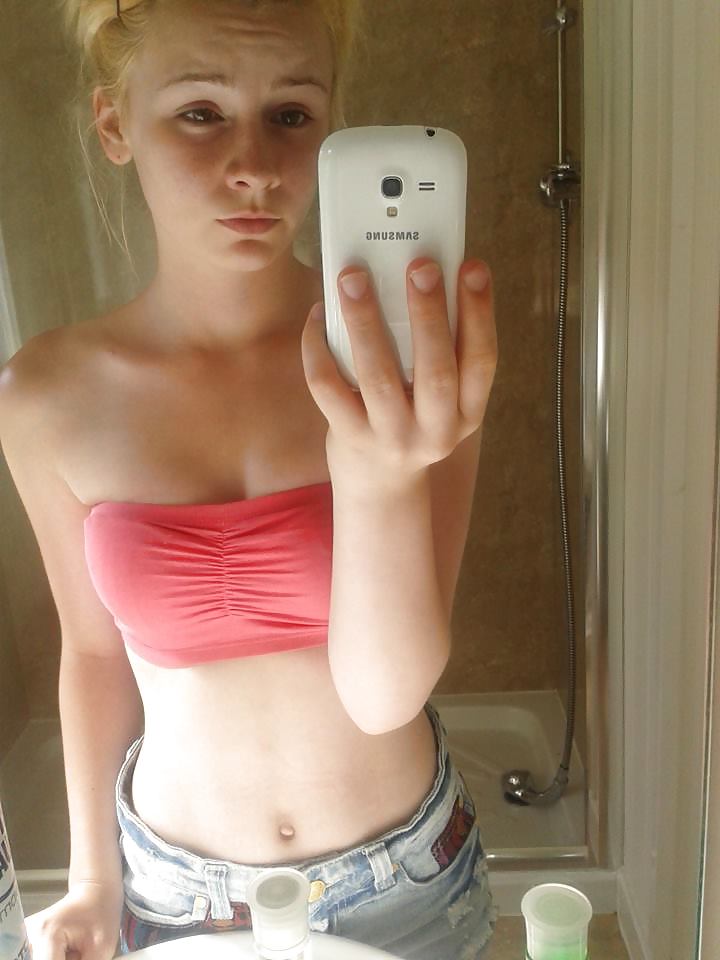 Nice skinny blonde facebook slut self shot #21948716