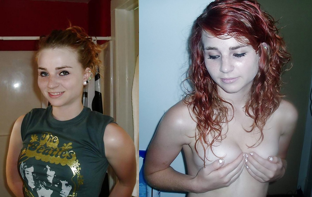 Jóvenes antes y después de vestirse desvestido
 #18065079