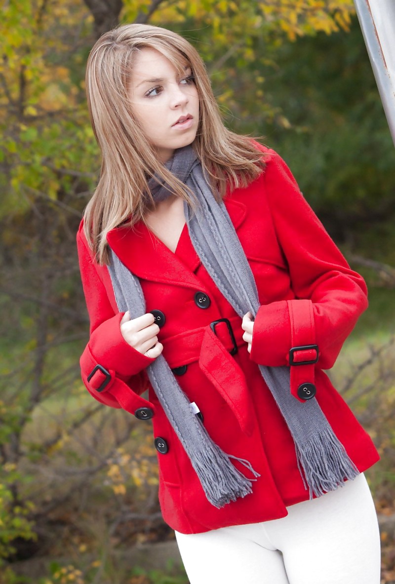 Young Teen In Red Coat,By Blondelover. #3822339
