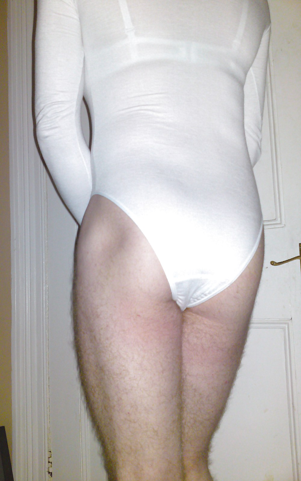 White bodysuit leotard cotton #3670329