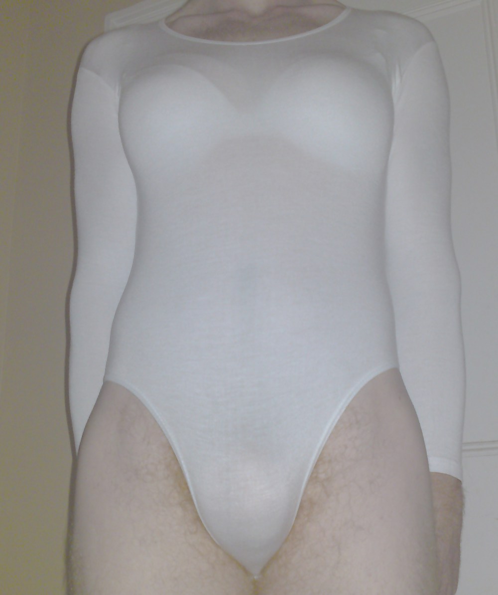 White bodysuit leotard cotton #3670344