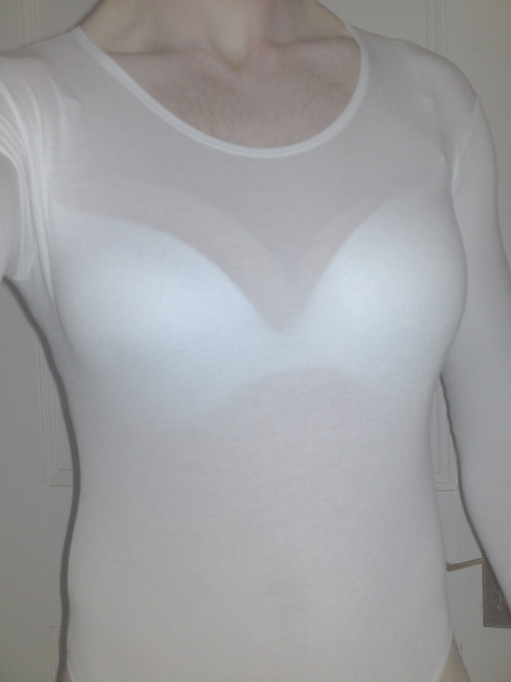 White bodysuit leotard cotton #3670450