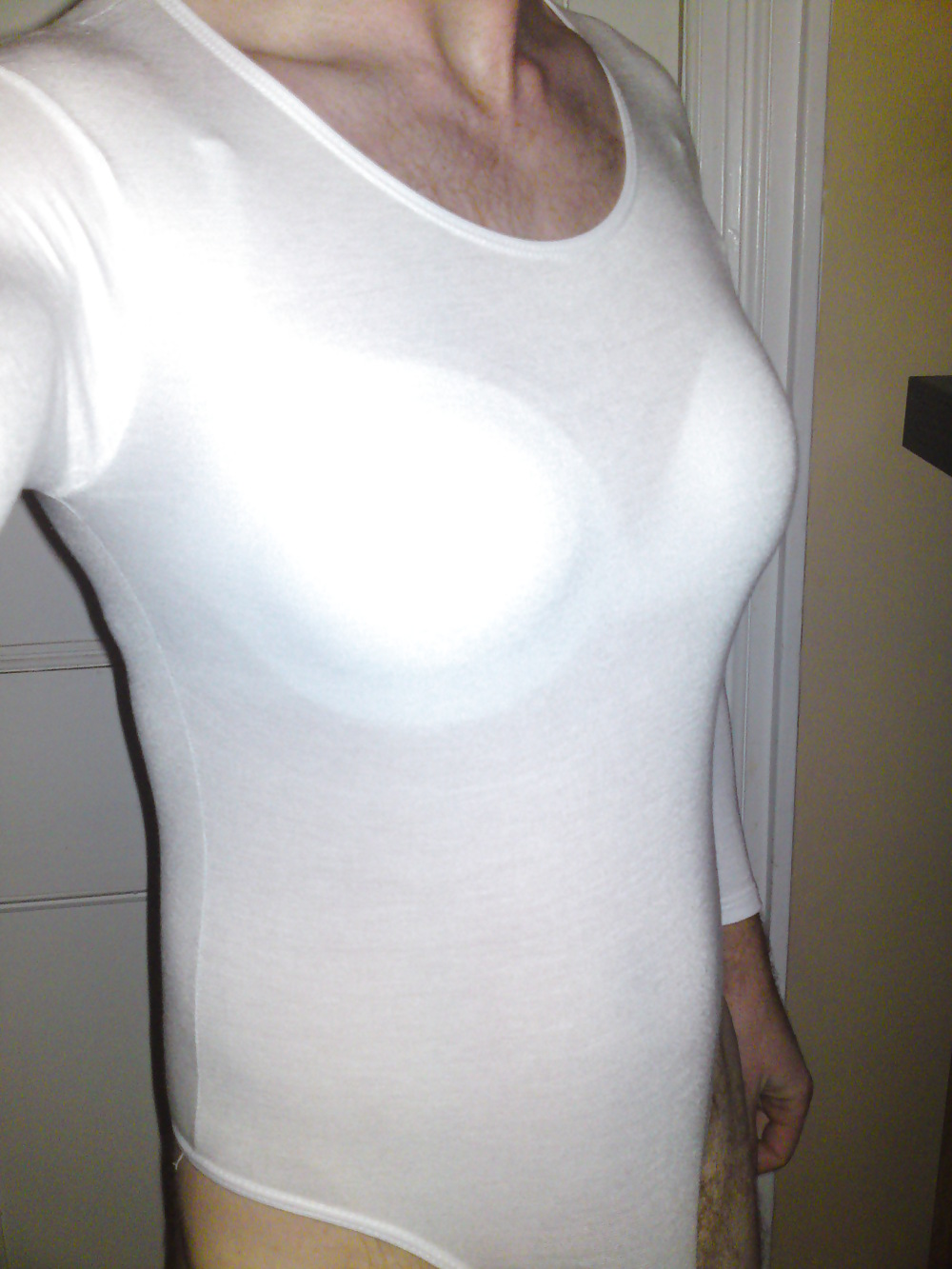 White bodysuit leotard cotton #3670468