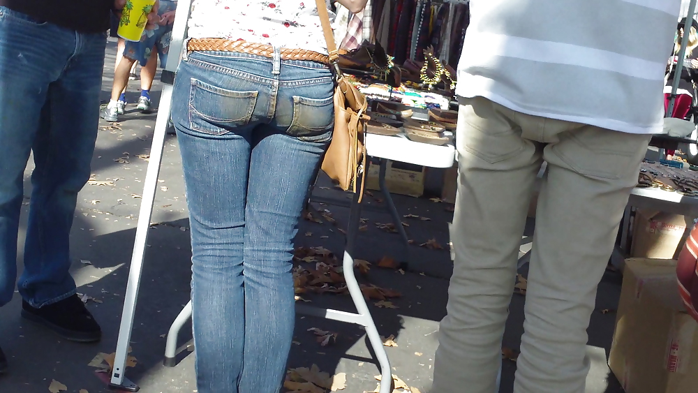 Very sexy teen ass & butt in the tightest blue jeans #10783121