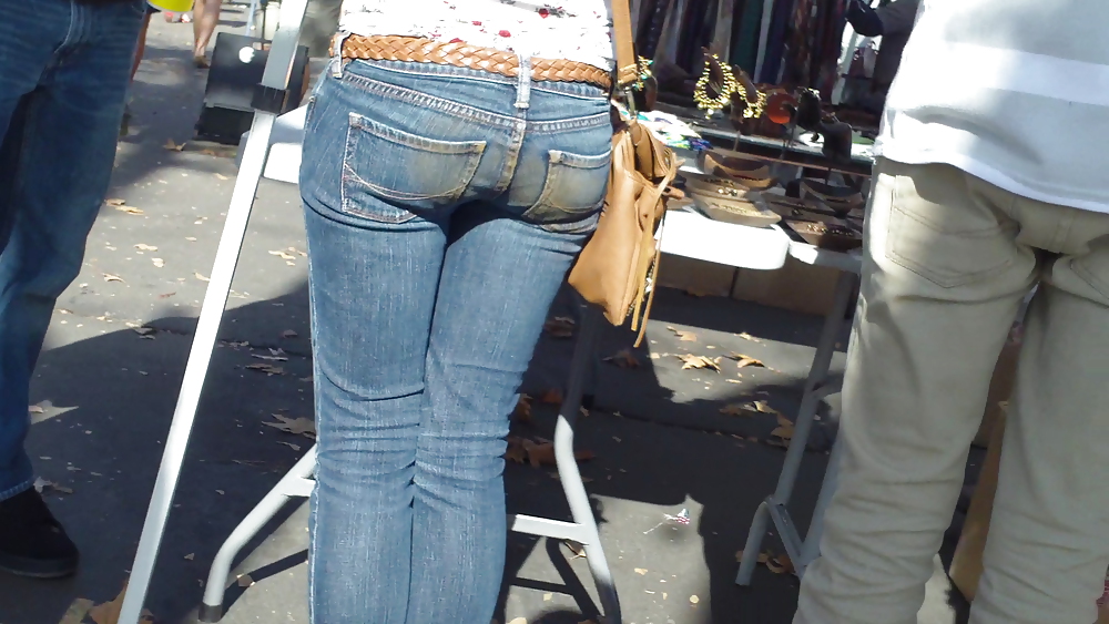 Very sexy teen ass & butt in the tightest blue jeans #10783127