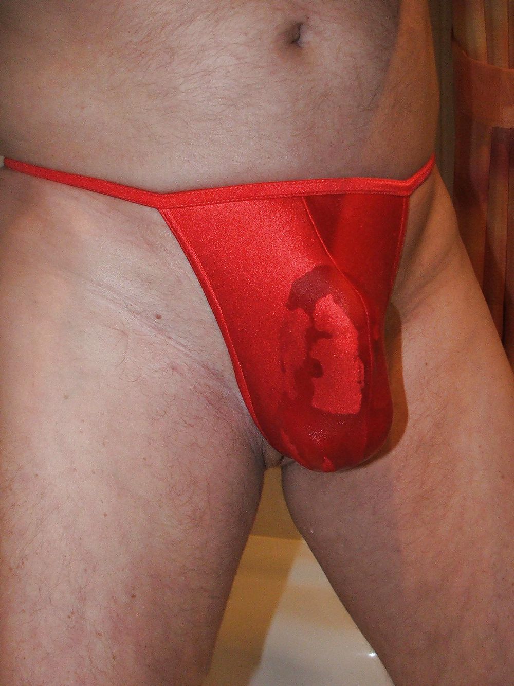 Wet red thong and golden shower #17237344